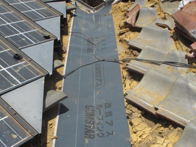 播磨町の防水紙の施工